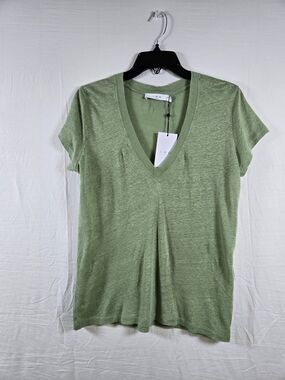 IRO Paris Rodeo Light Green V-Neck Short Sleeve Tee